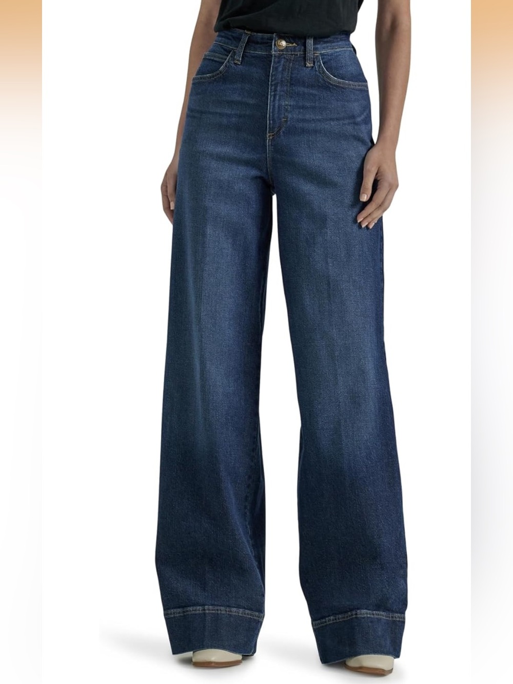 Lee Wide Leg Women's Jeans in Dark Blue Denim